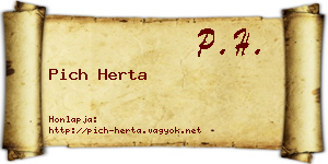 Pich Herta névjegykártya
